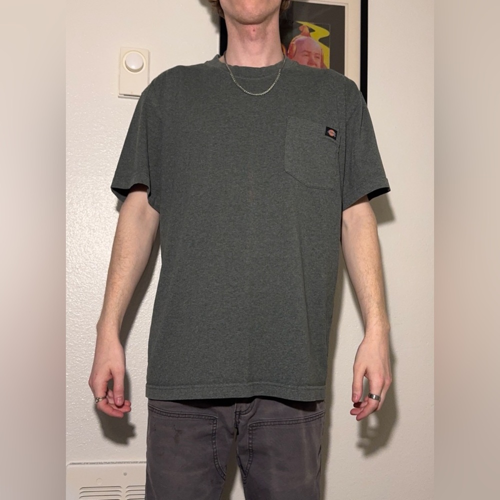 Dickies Dark Heather Green Short Sleeve Pocket Tee
